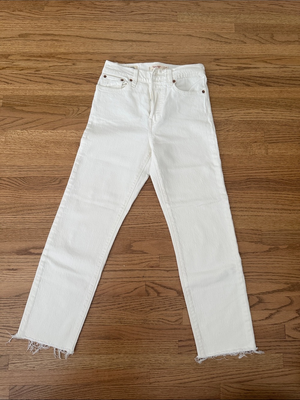 Levi's White High-Rise Straight Jeans